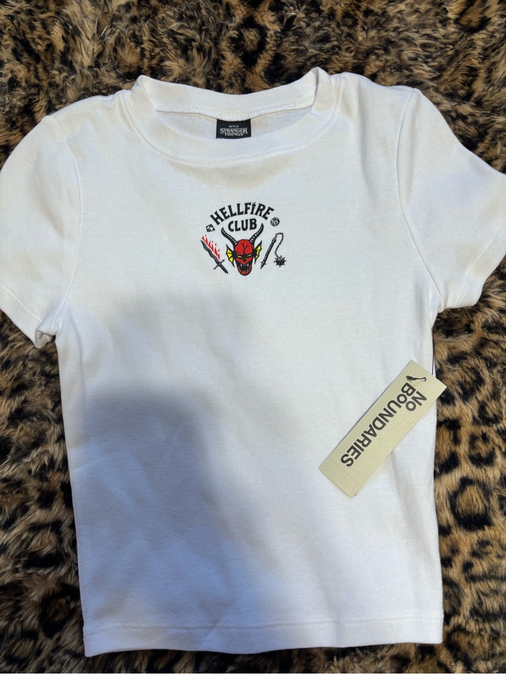 No Boundaries White Kids Hellfire Club Graphic Tee